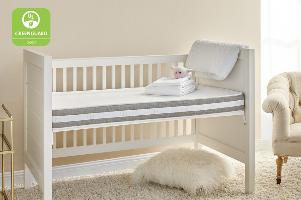sweet beginnings two-stage crib and toddler mattress