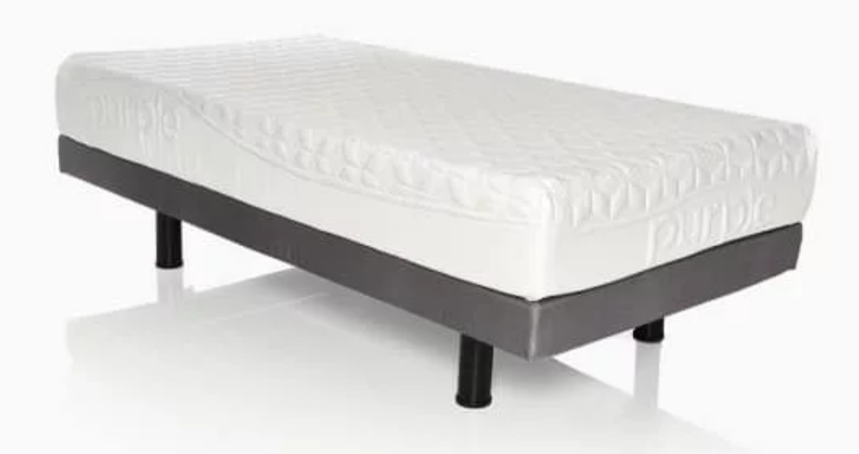 purple mattress on adjustable bed